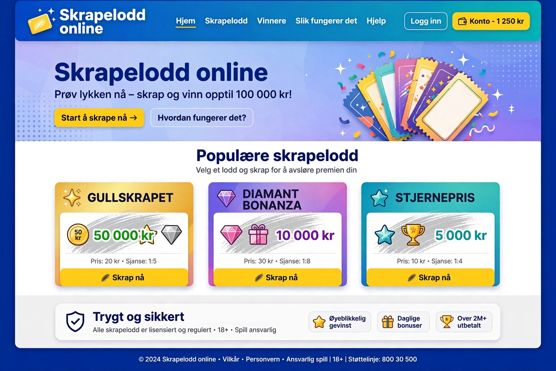 Skrapelodd online — komplett guide, tips og sikkerhet